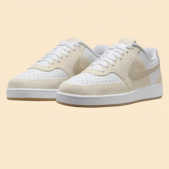 Nike Men's Court Vision Lo Basketball Shoe Suede PALE IVORY Size 9